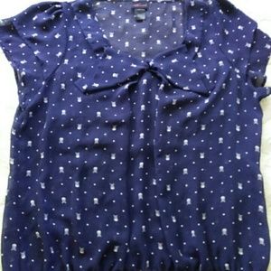 Torrid Navy Blue Skull Short Sl Sz 1X Halloween