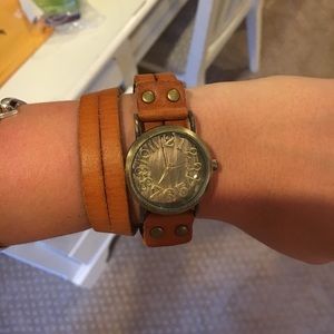 Brown wrap watch