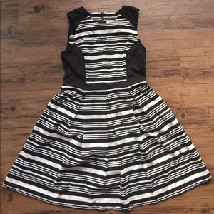 LOFT Black & White Striped Dress