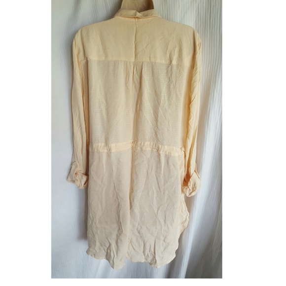 NWOT Anthropologie HD PARIS Carmina drawstring peach shirt dress - Picture 2 of 7