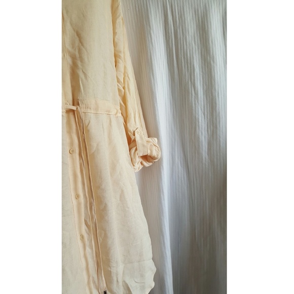 NWOT Anthropologie HD PARIS Carmina drawstring peach shirt dress - Picture 6 of 7