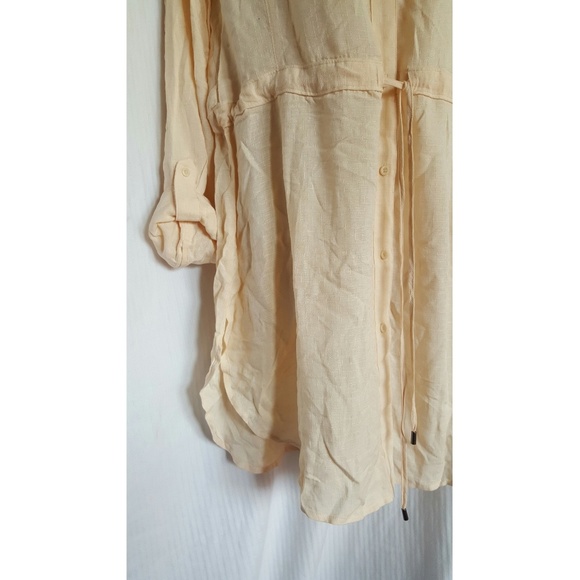 NWOT Anthropologie HD PARIS Carmina drawstring peach shirt dress - Picture 7 of 7