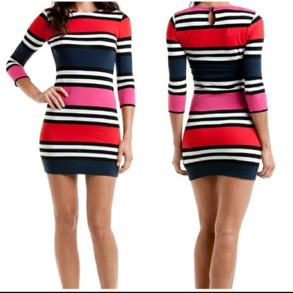 French Connection Dresses & Skirts - French Connection Multicolor Jag Stripe Bodycon