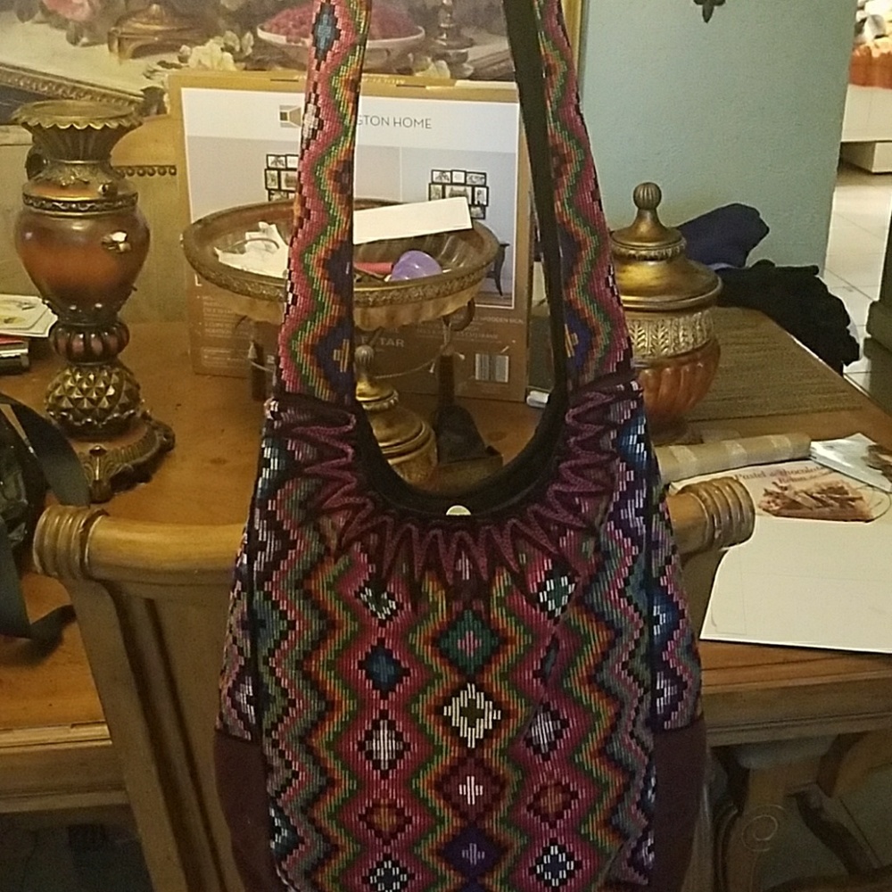 Boho chic purse. Cloth and handmade in Guatemala