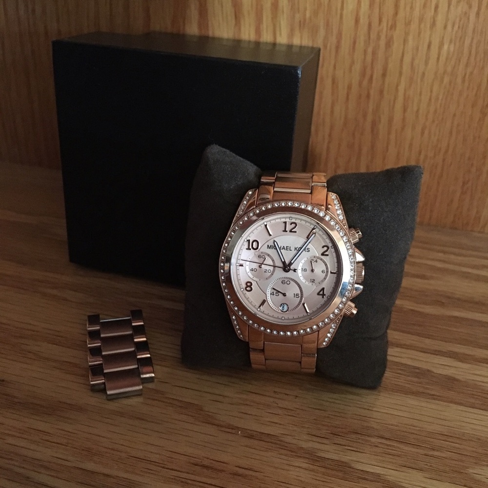 MK Blair Rose Gold Chronograph Watch (MK 5263)