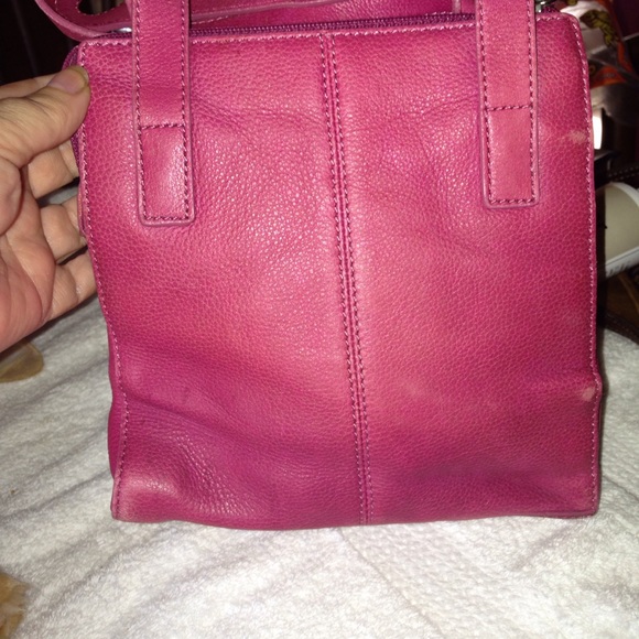 Fossil Pink Leather Satchel Small (DD) - Picture 4 of 8