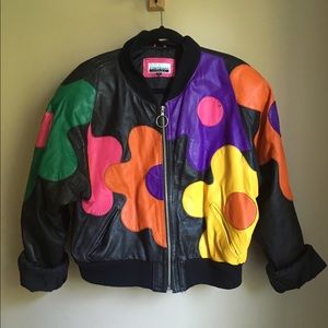 Vintage leather bomber jacket