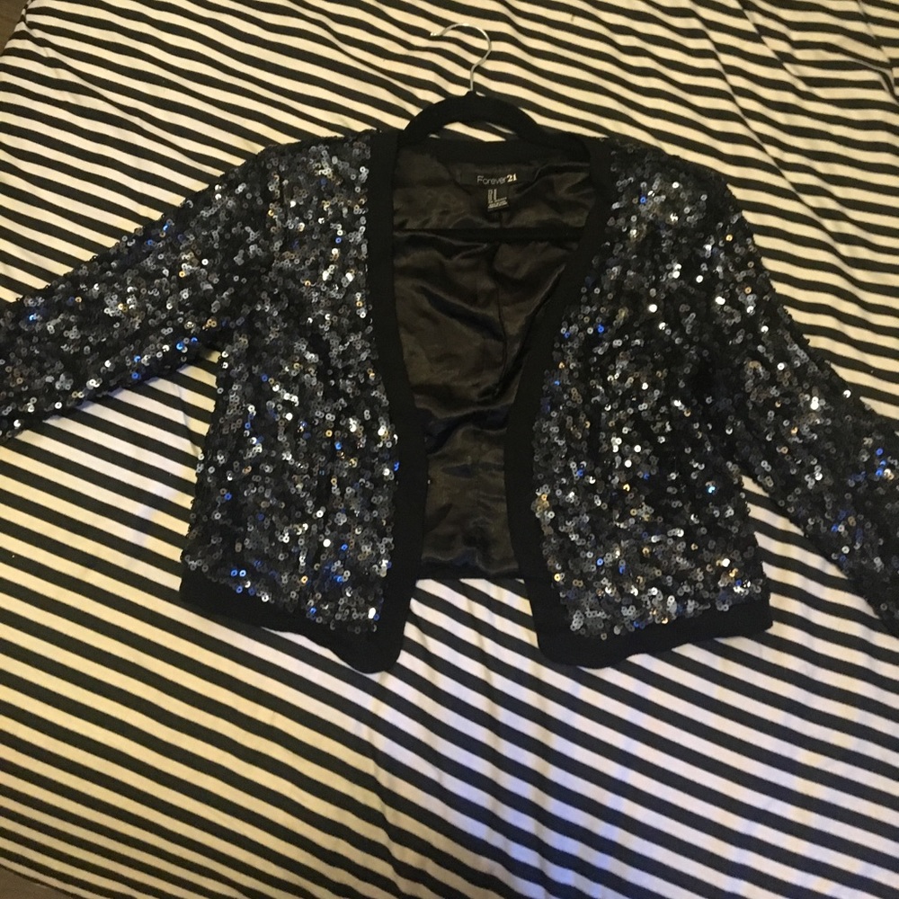 sequin cropped blazer