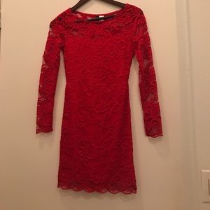 Red lace dress