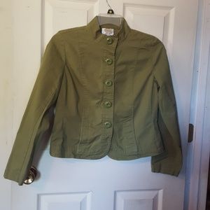 Talbots Olive Green Army Inspired Jean Jacket