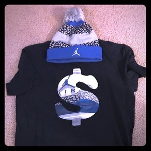 Jordan shirt & beanie bundle