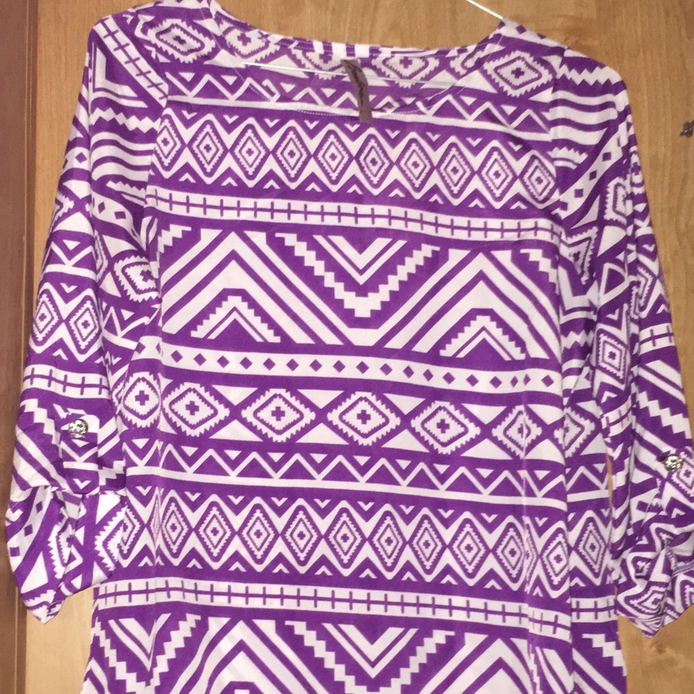 Bamboa LADIES TRIBAL TOP Purple/White