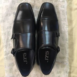 Monk strap shoes with heel.