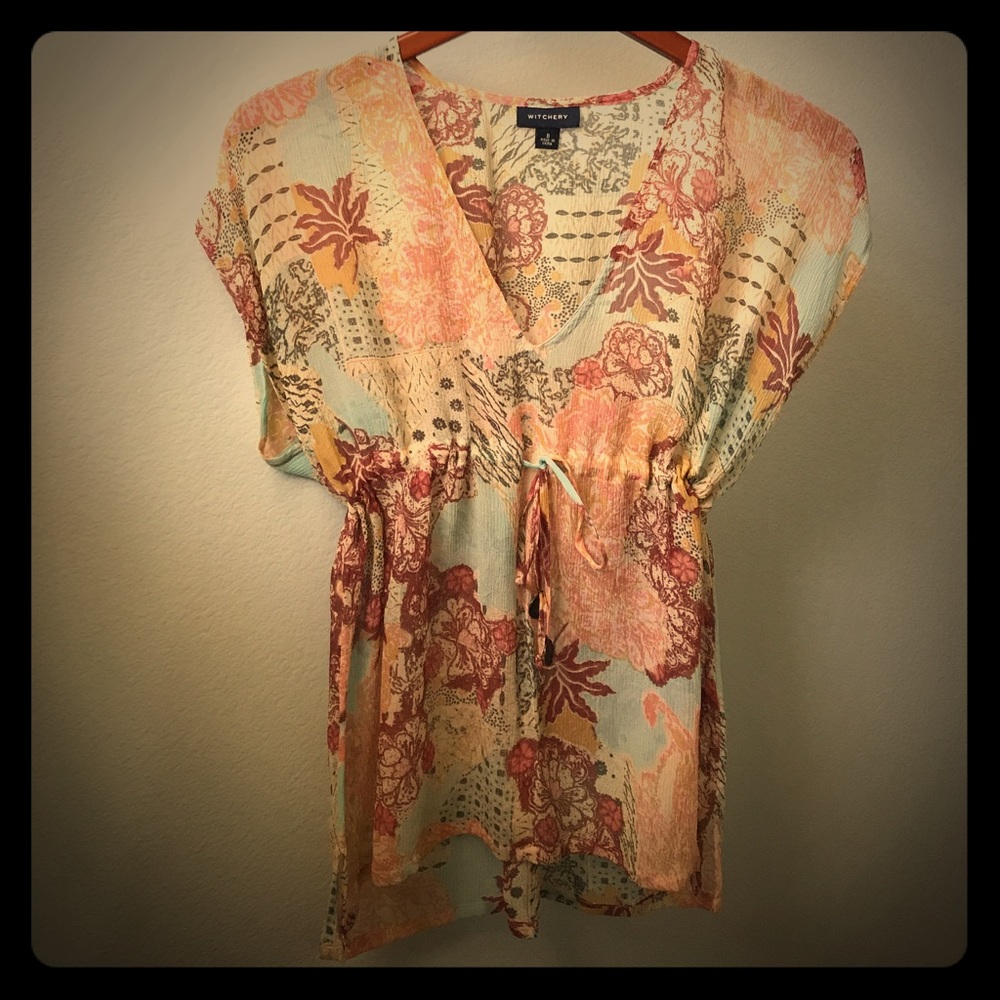 WITCHERY (Australian brand) Silk Multi Print Top