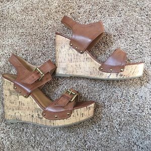 Mossimo Brown Wedges! Like New!
