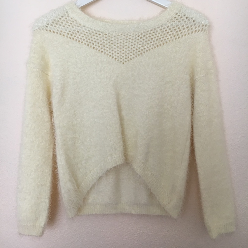Tucker Tate fluffy cream colored sweater
