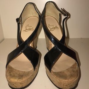 Christian louboutin corkscrew wedges