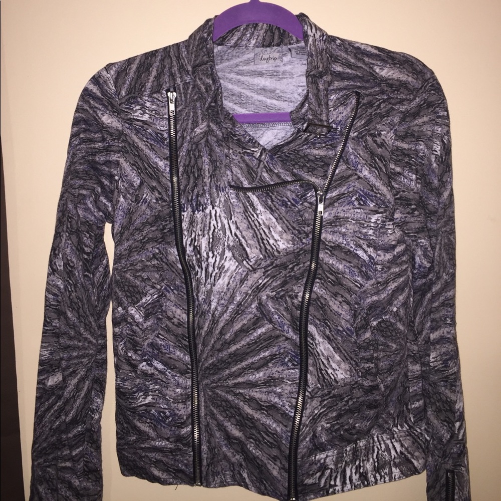 Moto-collar double zip front jacket - Small