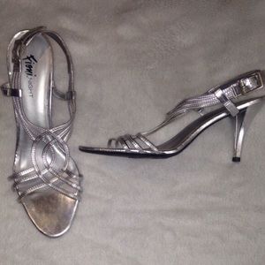 Size 11 Strappy Silver Heels