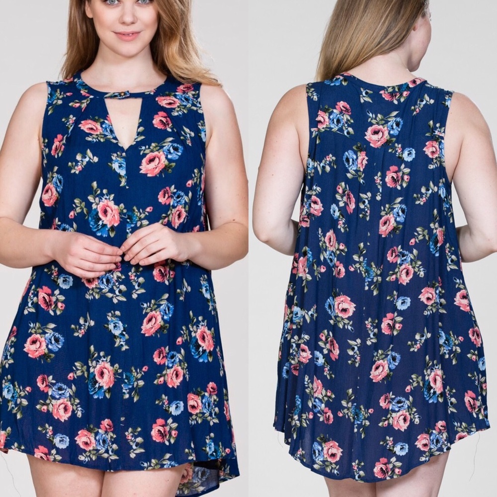 Floral Prints Plus Dress