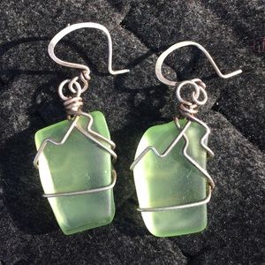 Beach glass earrings