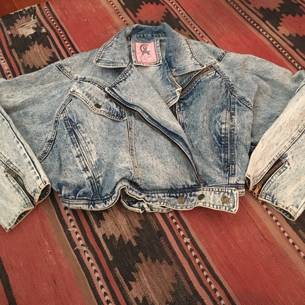 RESERVED acid-washed  bomber flight jean jacket