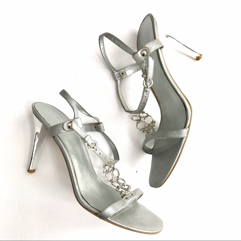 Nine West silver heeled sandals