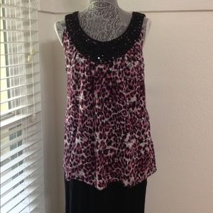 Modern pink leopard blouse