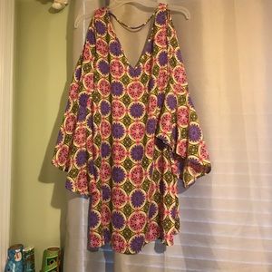 Long, open sleeved dress