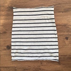 Forever 21 Grey & Black Striped Mini Skirt