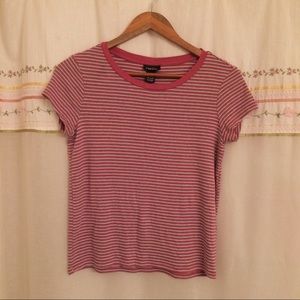 Pink Striped Ringer Tee