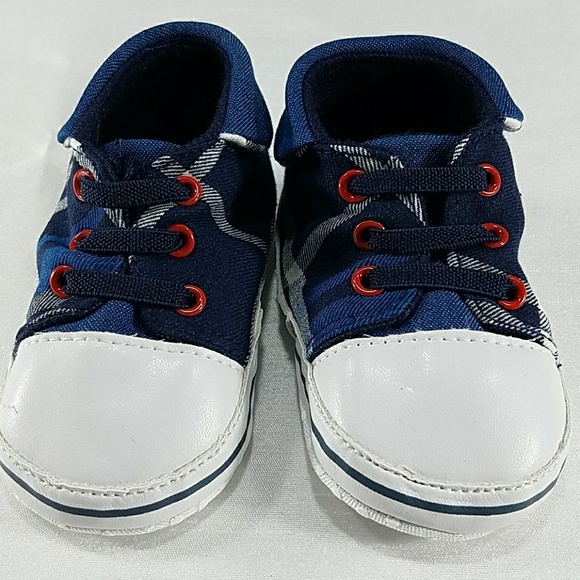 Other - Blue checker soft bottom infants shoes.  Kids