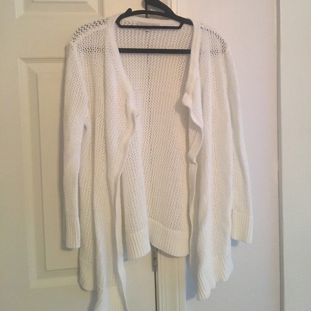 Long oversized white sweater