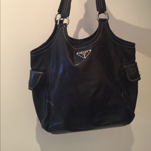 Authentic Rare Vintage Prada Black Leather Bag