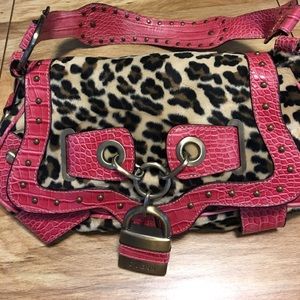 GUESS Stunning Hot Pink Leopard Purse