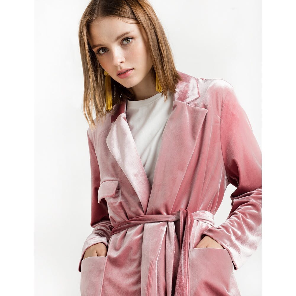 Pixiemarket Pink Velvet Blazer