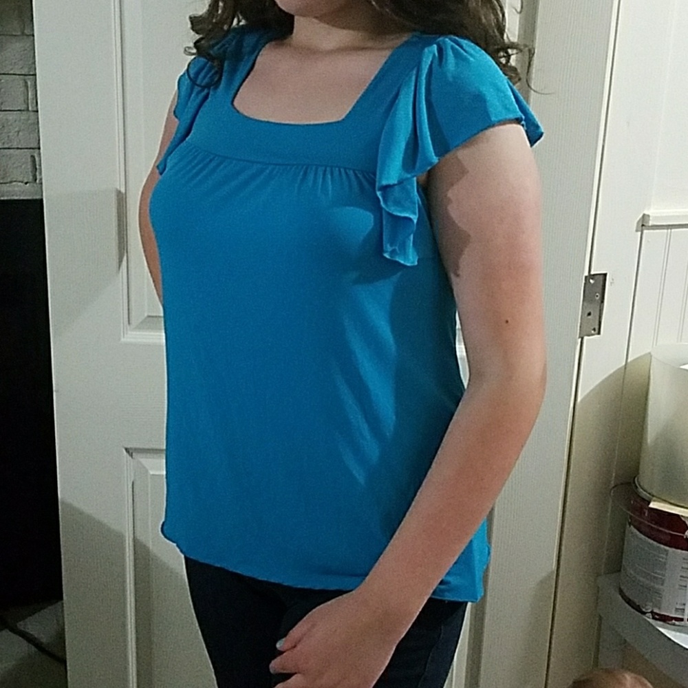 Ruffle Short Sleeve Blouse