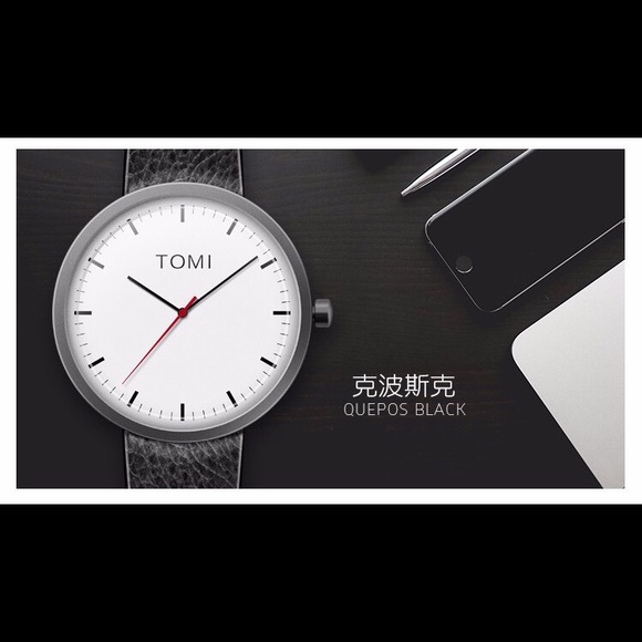 🎉 HPx2! 🎉 Unisex Black Leather Tomi Watch ⌚️ - Picture 2 of 3