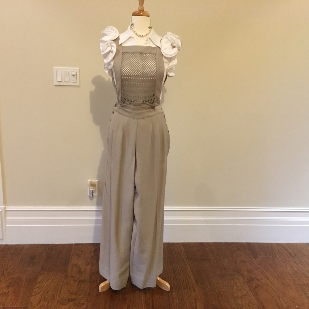 Palazzo overalls with beautiful mesh detail