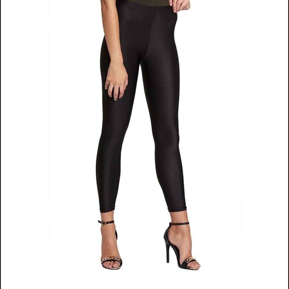 American Apparel High Waste Black Shiny Legging
