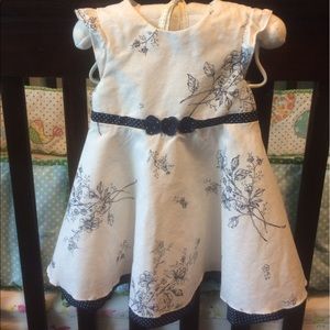 First Impressions navy and white dress w/ bloomers