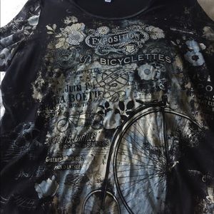 Dressbarn Graphic Tee with Sparkle 3X