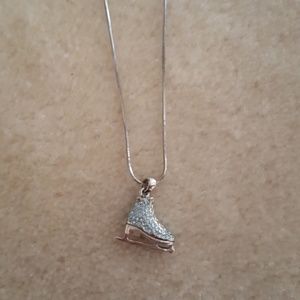 sparkly ice skate necklace