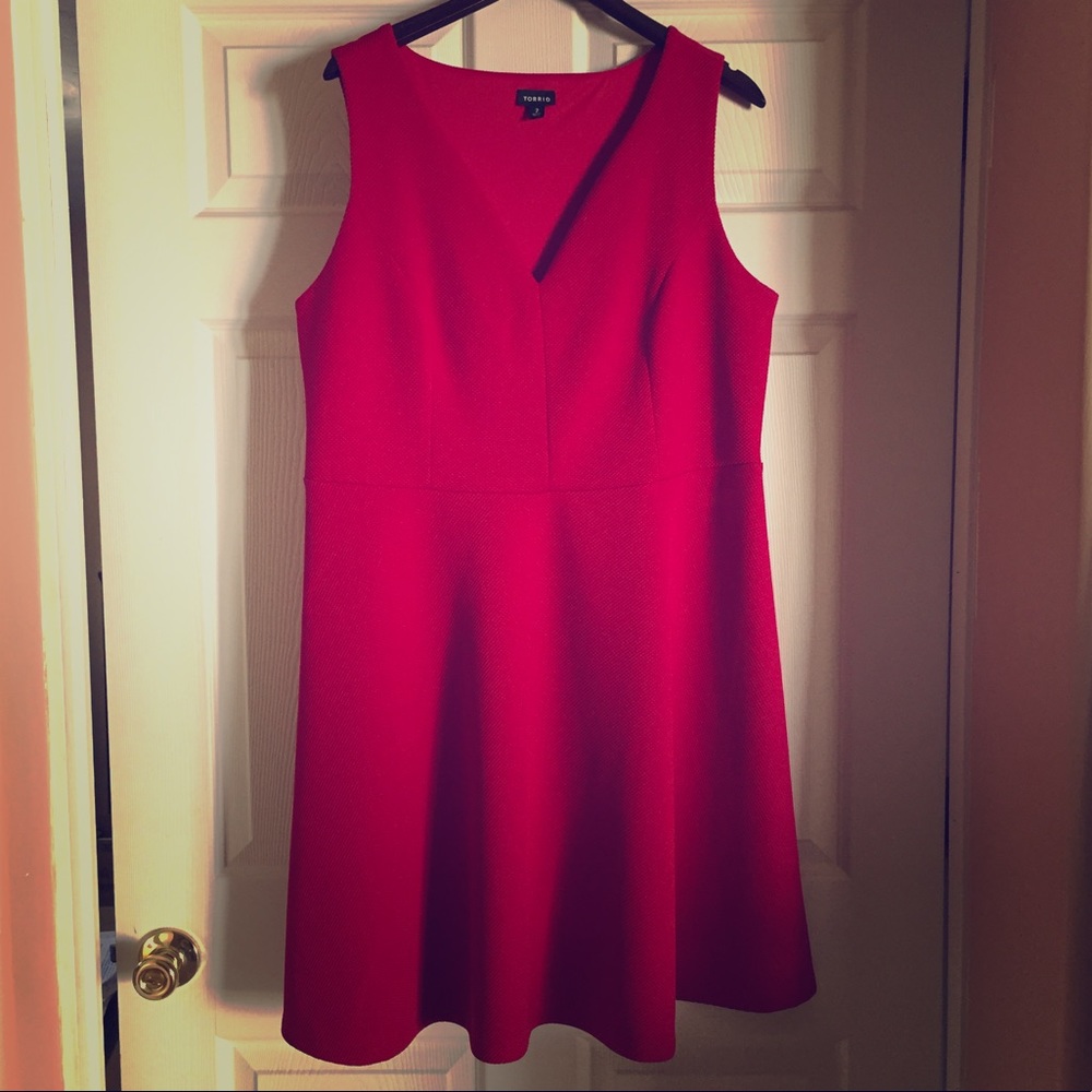 Torrid red textured skater dress