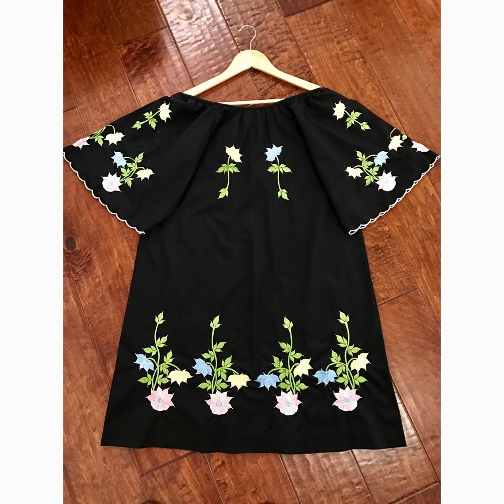Vintage Black Floral Muu Muu - Picture 5 of 8
