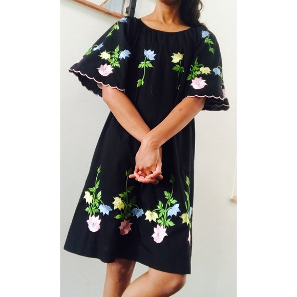 Vintage Black Floral Muu Muu - Picture 2 of 8