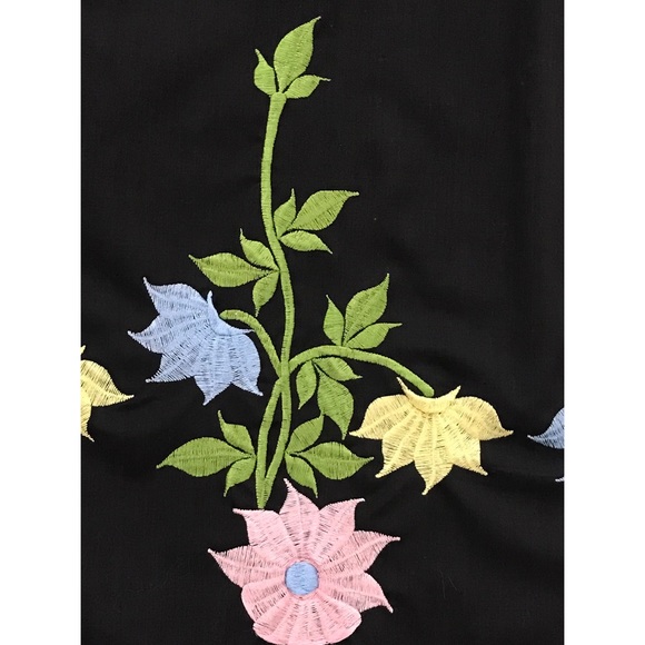 Vintage Black Floral Muu Muu - Picture 4 of 8