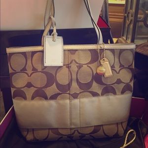 Coach Signature Stripe Reversible Tote