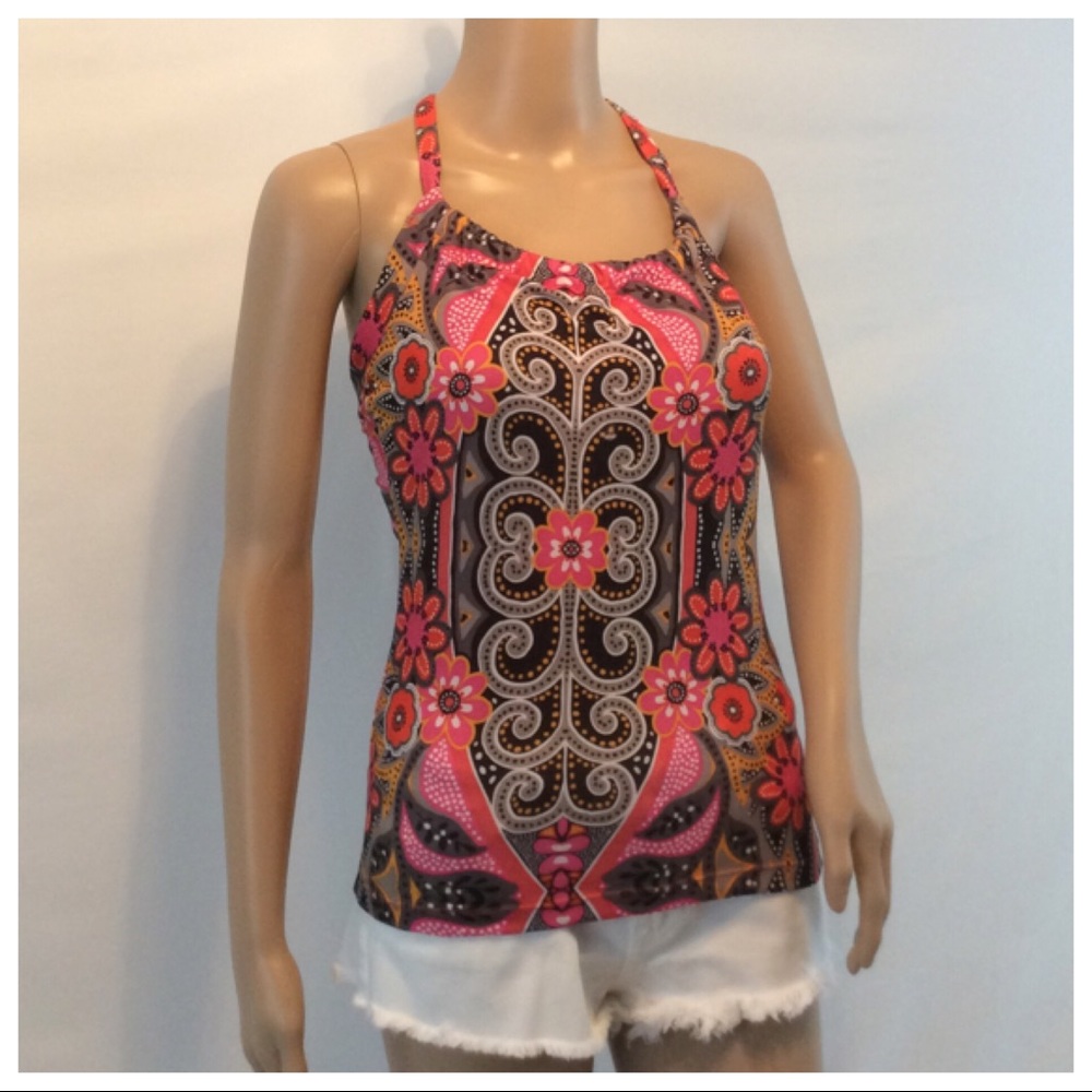 BREATHE Abstract Floral Print Top