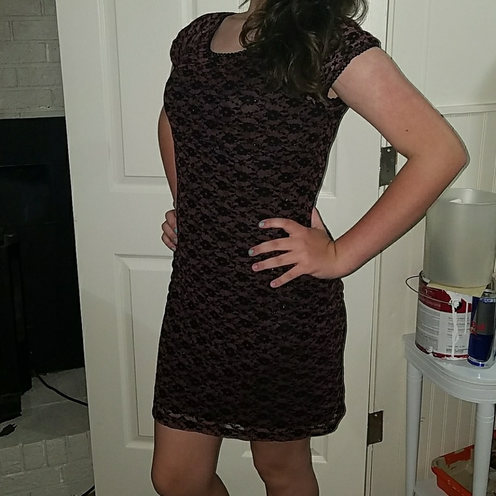 Wine color Sparkle Mini Dress